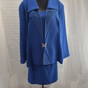 T N B New York Skirt Suit Royal Blue Fully lined Size 23/24